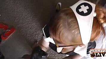 Nurse Penny Pax Fingers Patient's Pussy in Hospital Latex