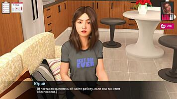 Melody's redhead petite body with natural tits in 3D gameplay.