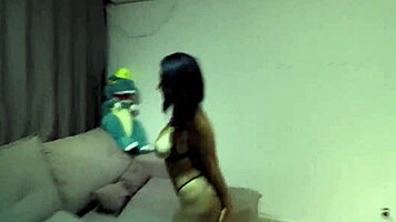 Friend's Naughty Wife Sucks and Licks in Lingerie