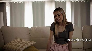 so petite, he wore her like a helmet