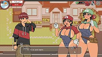 spooky hentai game brings mario sisters to outdoor threesome fun 😏