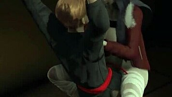 Kure Karure Rides Black Belt's Muscular Body