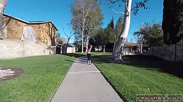 Young cute teen pals get hardcore anal while pregnant and chasing cash