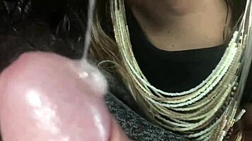 Amateur teen gives public blowjob outdoors