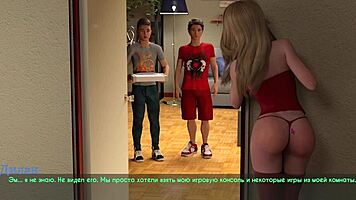 Wife bathing in shower with toys during anime hentai gameplay lust part five