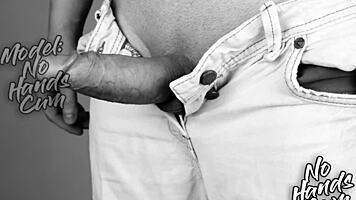 Wow, check this vintage sports guy with a big fat cock ejaculating hands-free!