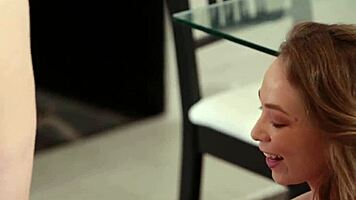 Busty Lesbian Strapon Ramming with Redhead and Petite Teen 😈