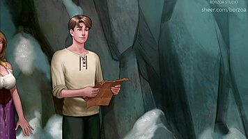 Blonde with big tits fucks in frozen cave.