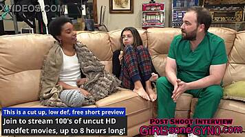 Naughty nurse Aria Nicole submits intensely to doctor's sexual desires after patients leave