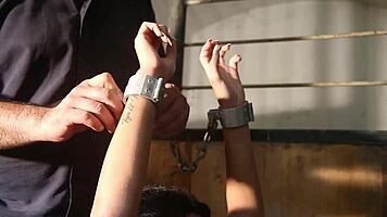 Luna chained nude in stables for punishment