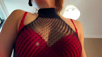 redhead meets man in stained lingerie