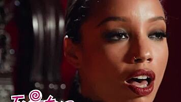 Gorgeous brunette Alexis Tae drips candle wax over her smooth skin while relaxing.