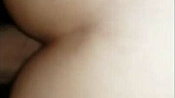 First anal experience with Latina amateur bent over, receiving deep cumshot.