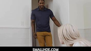 Petite 18+ Blonde Teen Roommate Sia Lust Punish Fucked by Big Black Cock Jax Slayher