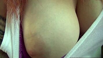 busty redhead maria mars fingers her pierced pussy outdoors while teasing