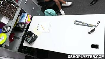 April Olsen and Cierra Bell deepthroat officer Marcus London's cock in the office to avoid trouble