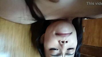 asian slim girl says, watch me touch myself for you