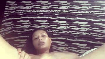 Latina Wife Sends Secret Videos of Dildo Play with Double Penetration Under Her Skirt to Friend's Husband