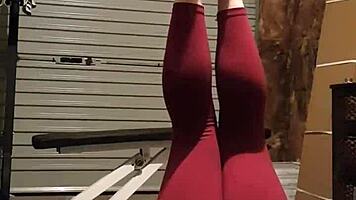 Gym Girl Teases with Sultry Striptease Moves