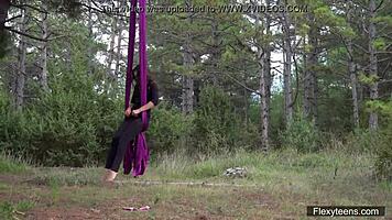 i watch kim nadara, the flexible gymnast teen, spreading her naked legs in acrobatic ballerina poses