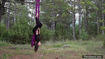 i watch kim nadara, the flexible gymnast teen, spreading her naked legs in acrobatic ballerina poses