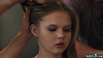 Bisex milf Penny Barber and hubby test babysitter Coco Lovelock in steamy play.