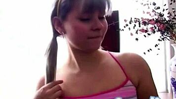 Hot Latina Sammy 18 Teases with Natural Tits in Solo Fingering Session