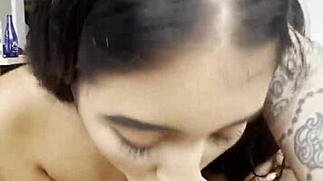 Teen Latina Babe Sucks Big Cock Deepthroat, Twerks Big Ass, Takes Jizz on Asshole