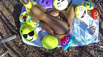 Nina Rivera Plays with Her Pussy in Nature's Embrace. Super Hot Films Capture Her Big Natural Tits and Intense Orgasms!