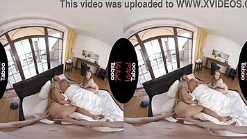 New maid performs blowjob and handjob in taboo group scene