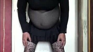 Shy crossdresser craves real cock over toys!