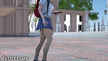 Adult time hentai school features hot teacher and teen 18+ students in anime cartoon fucking