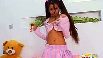 little lupe performs a striptease in her solo session.
