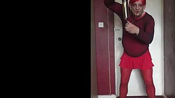 sissy crossdresser makes homemade video and doesn't care