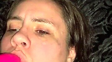 abby kiss deepthroats her grool soaked vibrator