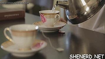 nerd strips down and begs for a hard cock pounding in her wet european cunt