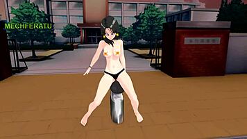 videl rides machine in fetish session