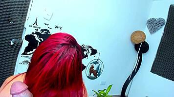 Blonde's eyes roll in deep throat and tit fucking session.