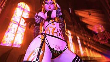 sexy succubus delivers intense face ride and lewd lap dance at church in vrchat erp