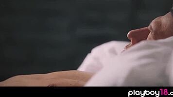 Sensual morning quickie with petite european teen blowjob and small tits