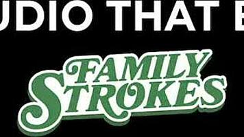 At the pajama party, the girl with glasses got her PUSSY POUNDED by her friend in a STRAPON DILDO.