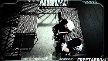 Scared teen Eliza Jane takes Ryan Drillers cock in prison roleplay