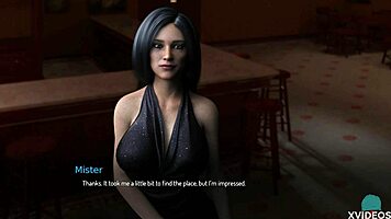 Boss wife flaunts her curvy tits for the game