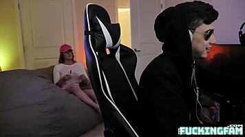 kenzie madison teen 18+ eagerly gobbling gamer cock with big tits bouncing