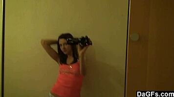 Beautiful Petite Brunette Feels Excited Alone With Her Camera
