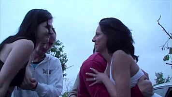 Woman Joins Public Gangbang Orgy