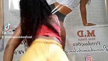 brunette latina teen 18+ shaking big ass in intense dance battle