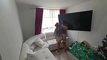 Latina mother-in-law in lingerie gets fucked by stepson in New York.