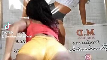 brunette latina teen 18+ shaking big ass in intense dance battle
