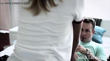 lesbian teen ends up fucking her step-brother passionately